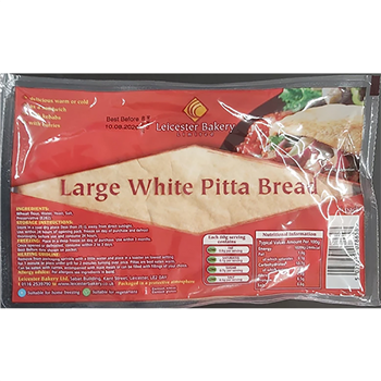 Leicester Bakery Large White Pitta Bread