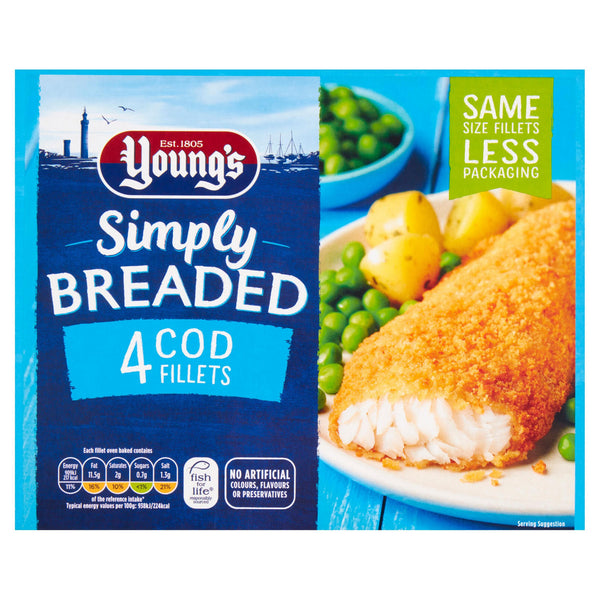 Young Simply Breaded  4 Cods 400G